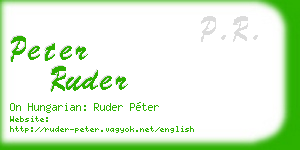 peter ruder business card